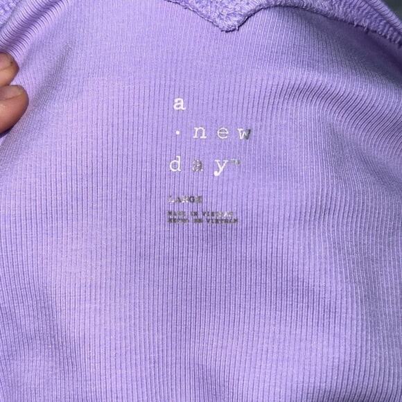 A New Day Lilac Purple Ribbed Summer Midi Dress | Sz L - Picture 7 of 7